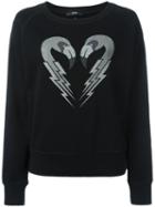 Diesel Flamingo Print Sweatshirt, Women's, Size: Xs, Black, Cotton