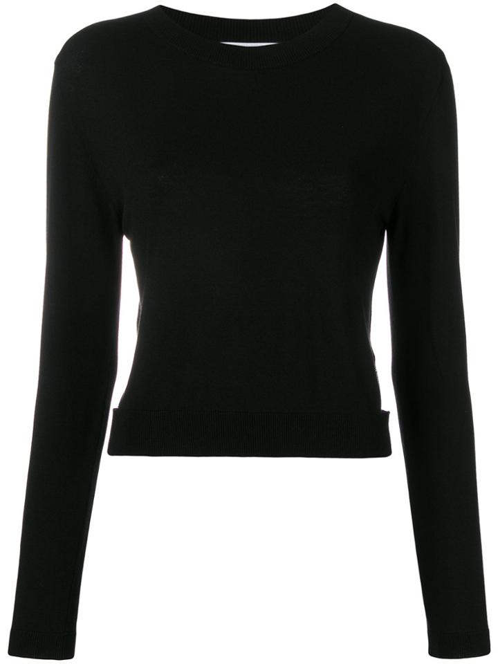 Blugirl Cut Out Cropped Jumper - Black