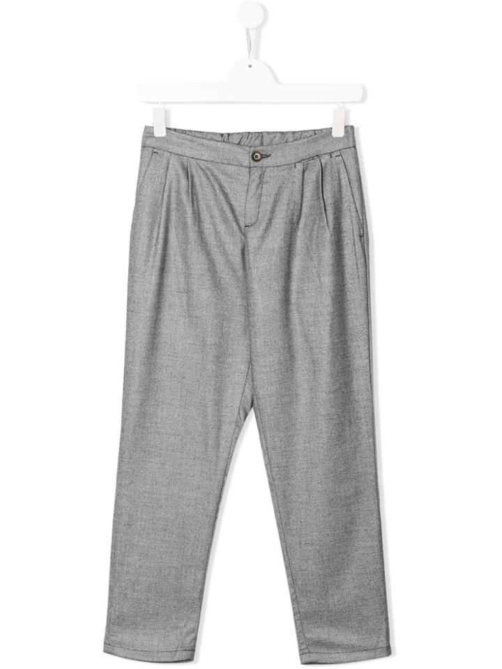 Paolo Pecora Kids Teen Twill Trousers - Grey