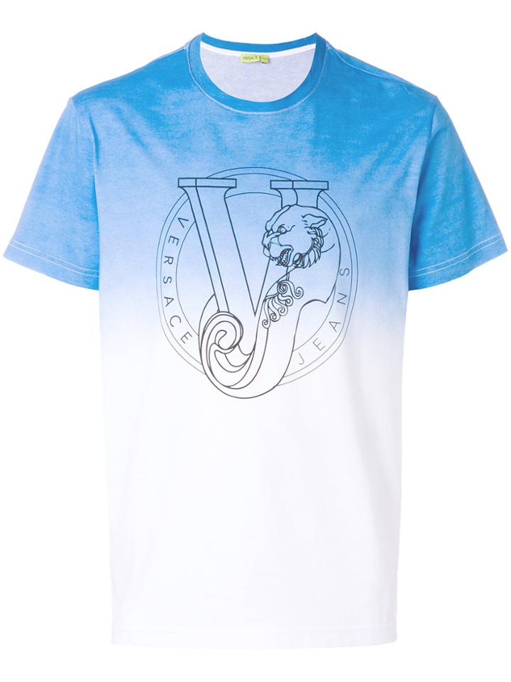 Versace Jeans Degradé V Logo T-shirt - Blue