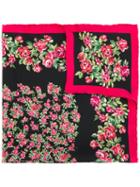 Dolce & Gabbana - Rose Print Scarf - Women - Silk - One Size, Black, Silk