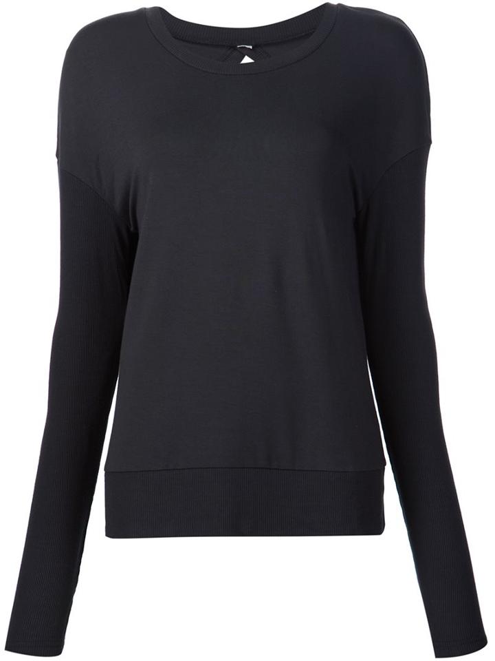 Alo Open Back Sweatshirt, Women's, Size: Xs, Black, Rayon/spandex/elastane