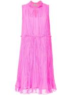 Ck Calvin Klein Crinkle Easy Dress - Pink & Purple