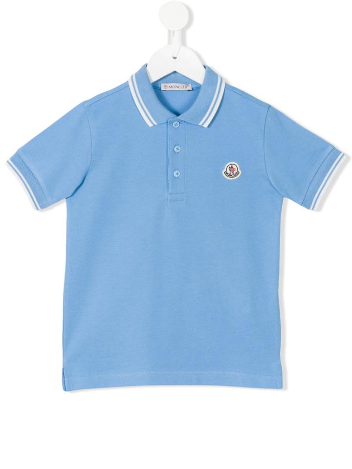 Moncler Kids - Classic Logo Polo Shirt - Kids - Cotton - 10 Yrs, Boy's, Blue
