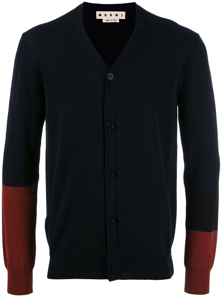 Marni Gradient Sleeve Cardigan, Men's, Size: 48, Blue, Cotton
