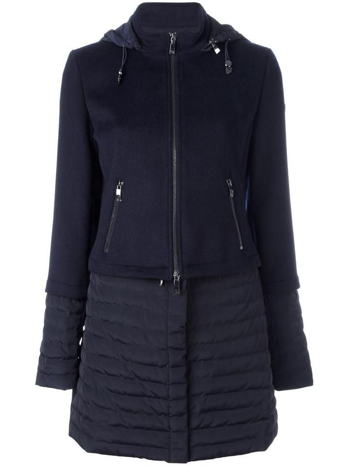 Armani Jeans Single Breasted Coat, Women's, Size: 42, Blue, Wool/polyester/feather Down
