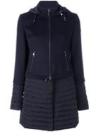 Armani Jeans Single Breasted Coat, Women's, Size: 42, Blue, Wool/polyester/feather Down