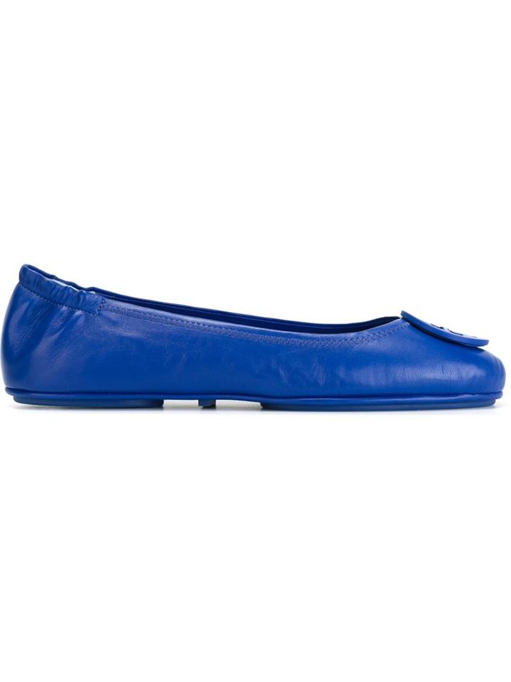 Tory Burch Minnie Ballerinas, Women's, Size: 6, Blue, Nappa Leather/leather/rubber