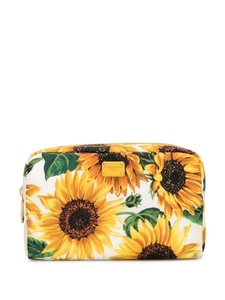 Dolce & Gabbana Sunflower Printed Make Up Bag - Yellow