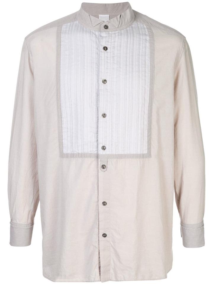 Carpe Diem Mandarin Collar Shirt - Brown