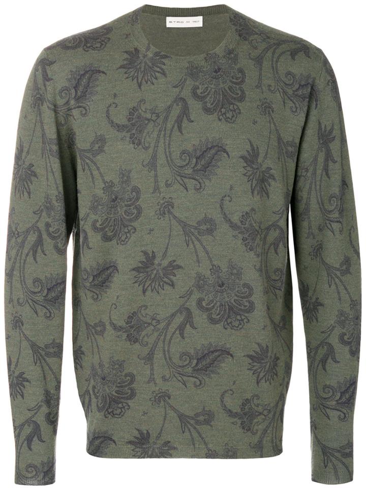 Etro Floral Print Jumper - Green