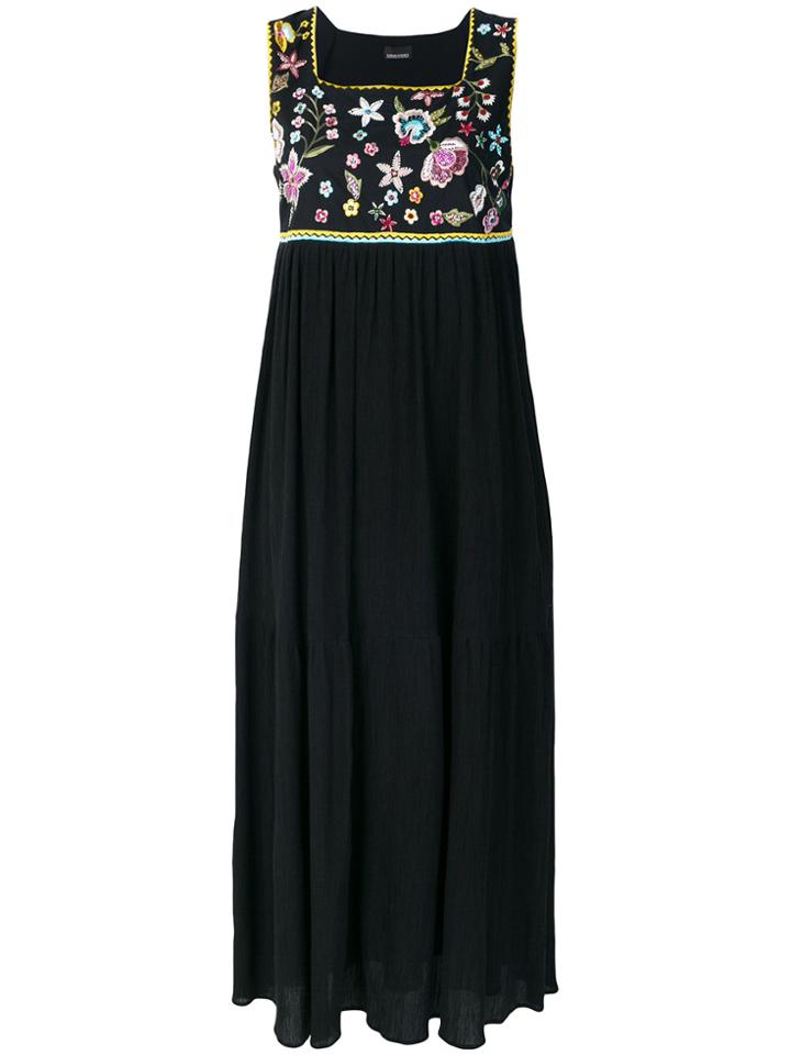 Ermanno Ermanno Embroidered Maxi Dress - Black