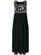 Ermanno Ermanno Embroidered Maxi Dress - Black