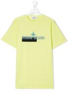 Stone Island Junior Shadow Logo Print T-shirt - Yellow & Orange