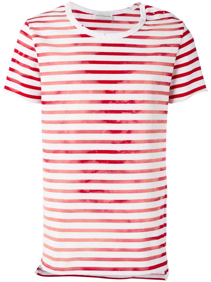 Faith Connexion Striped T-shirt, Men's, Size: Xs, White, Cotton