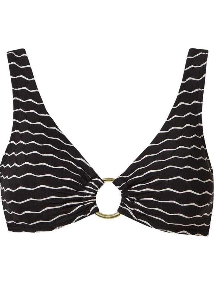 Amir Slama Striped Bikini Top, Women's, Size: P, Black, Polyamide/spandex/elastane