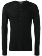 John Varvatos Half Button Sweater, Men's, Size: Xl, Black, Silk/cashmere