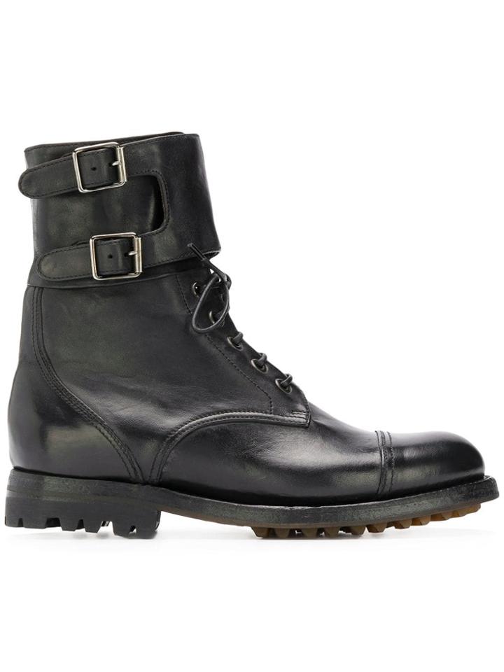 Silvano Sassetti Buckle Biker Boots - Black