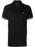 Philipp Plein Logo Short-sleeve Polo Top - Black