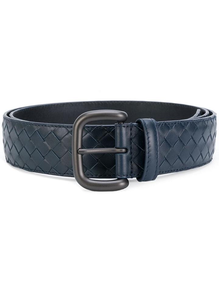 Bottega Veneta Light Tourrmaline Intrecciato Belt - Blue