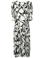 Rixo London Tulip Print Flared Dress - Black