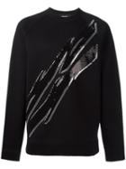 Dsquared2 Tiger Flash Sequin Sweatshirt, Men's, Size: Large, Black, Viscose/polyester/polyurethane