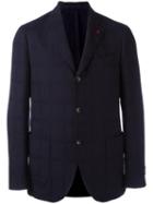 Lardini Checked Blazer, Men's, Size: 54, Blue, Cupro/viscose/wool
