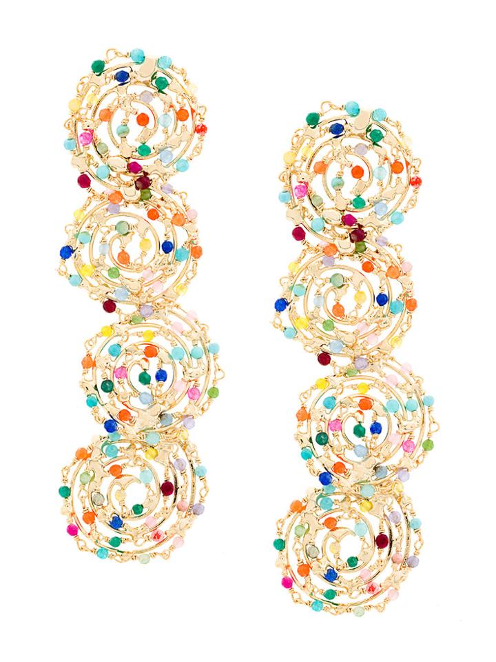 Rosantica Embellished Long Earrings - Metallic