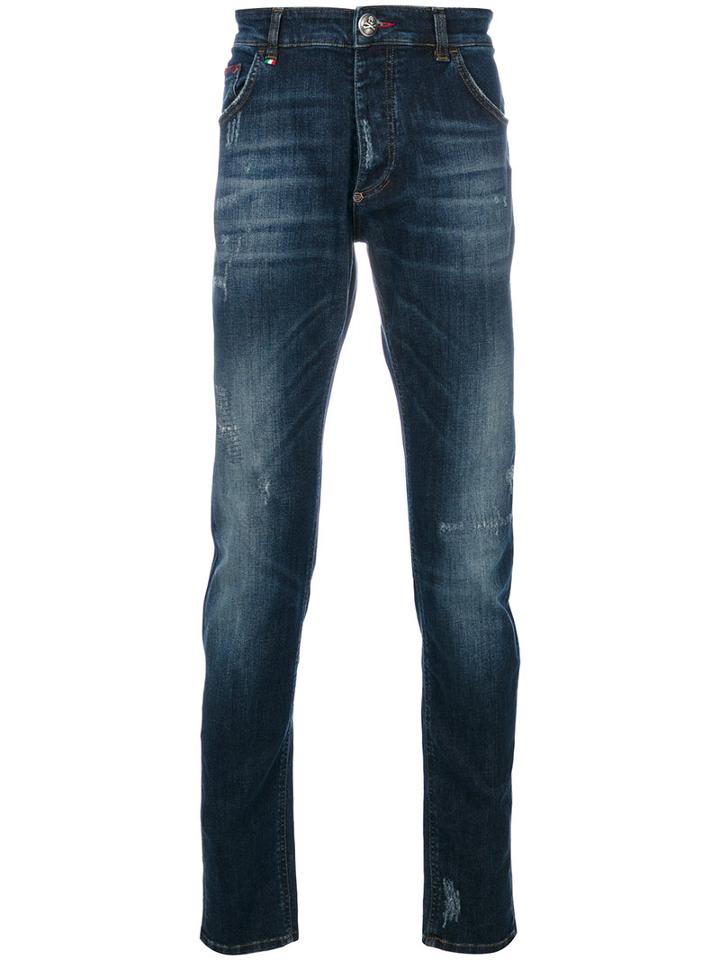 Philipp Plein - Straight Leg Jeans - Men - Cotton/polyester/spandex/elastane - 32, Blue, Cotton/polyester/spandex/elastane