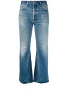 Re/done - Inner Panel Cropped Jeans - Women - Cotton - 26, Blue, Cotton