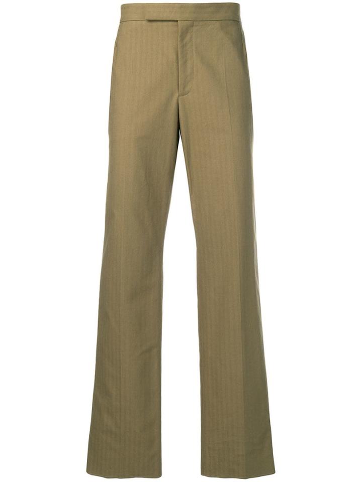 Holland & Holland Striped Straight-leg Trousers - Green