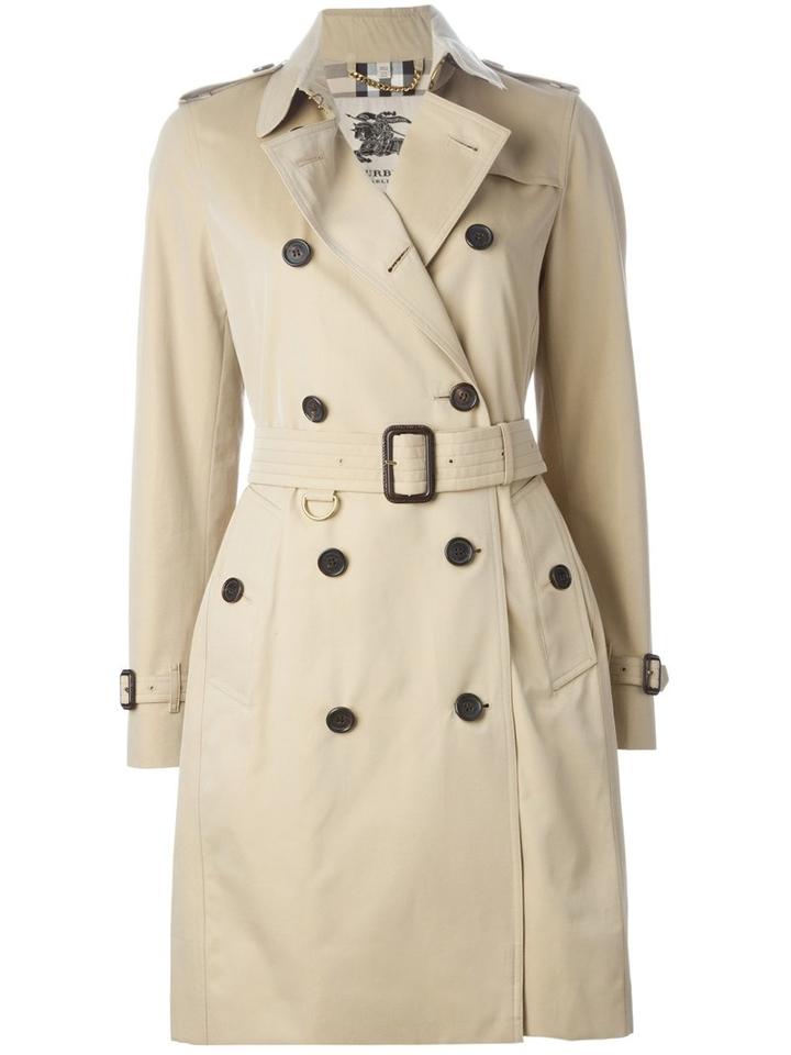 Burberry - 'kensington' Belted Trench Coat - Women - Cotton/viscose - 12, Nude/neutrals, Cotton/viscose