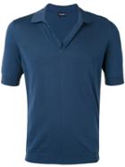 Drumohr - Open Neck Polo Shirt - Men - Cotton - 48, Blue, Cotton