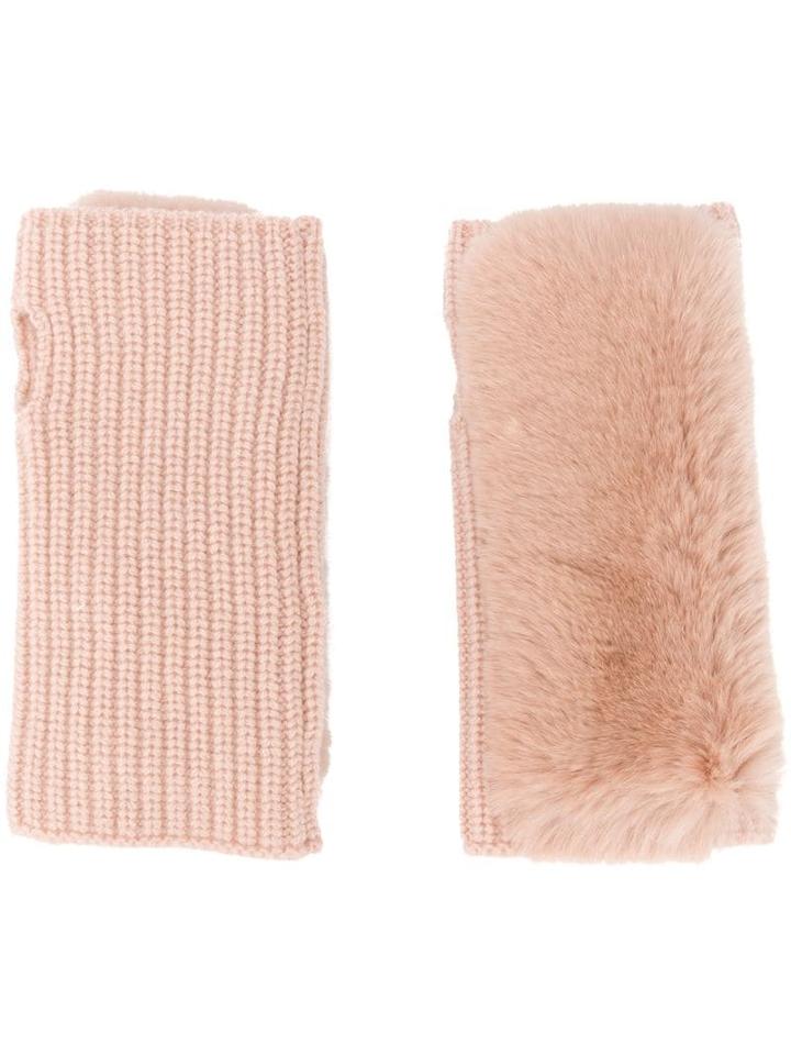 Yves Salomon Gloves Knitted Casmere/rex Rab - A5003