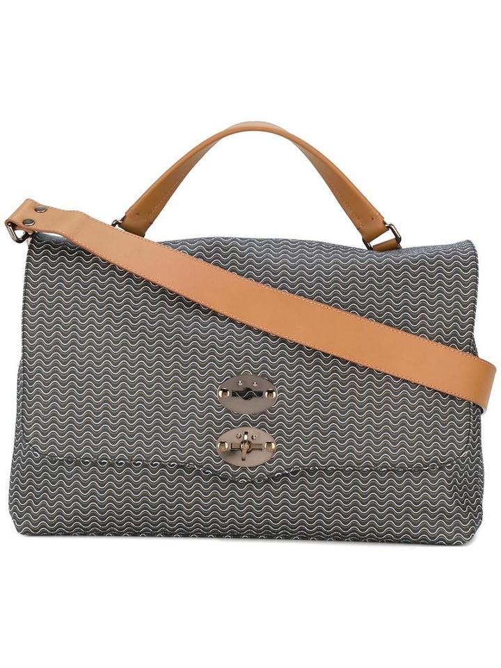 Zanellato Large Postina Shoulder Bag, Men's, Black, Cotton/polyurethane