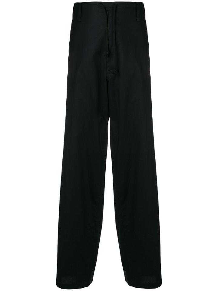 Yohji Yamamoto Slouched Oversized Trousers - Black
