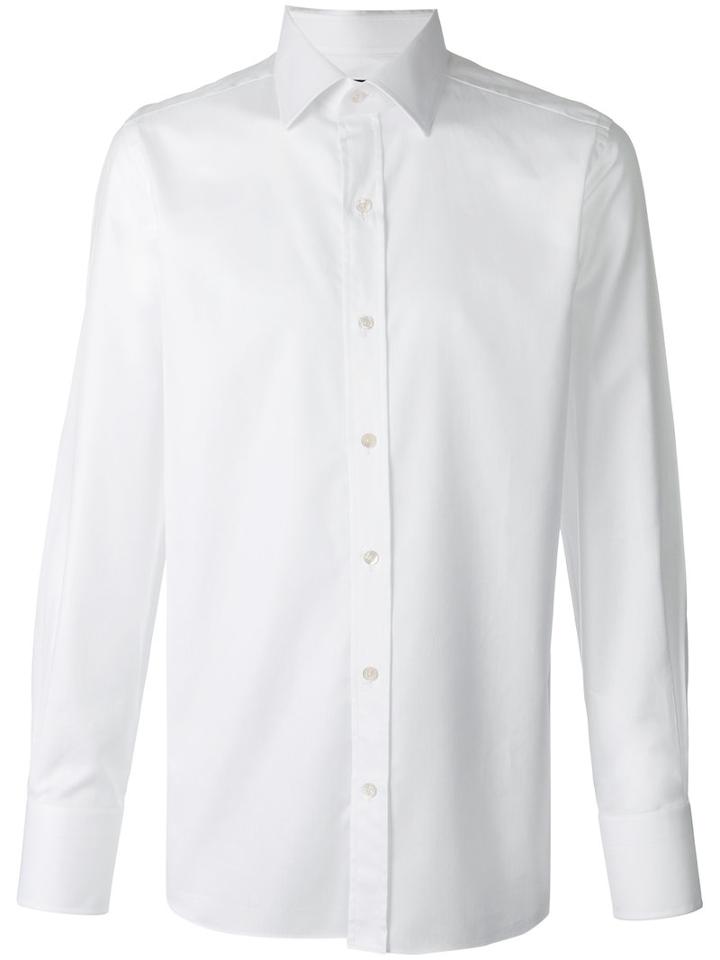Tom Ford Classic Long Sleeve Shirt, Men's, Size: 41, White, Cotton