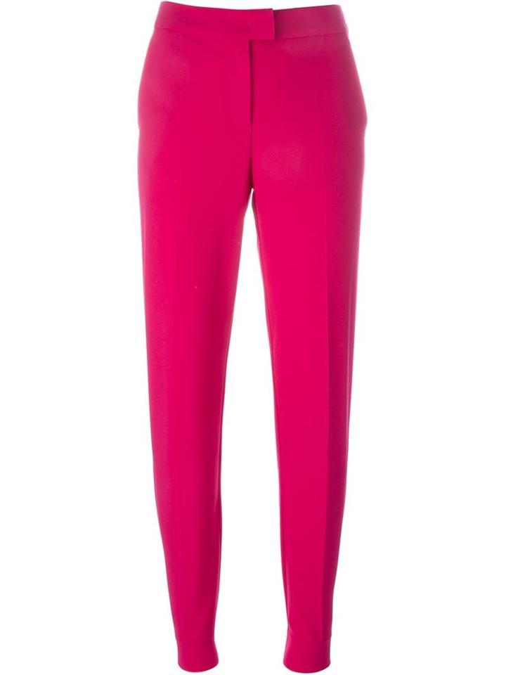 Armani Jeans High Waisted Trousers, Women's, Size: 42, Pink/purple, Polyester/spandex/elastane/viscose