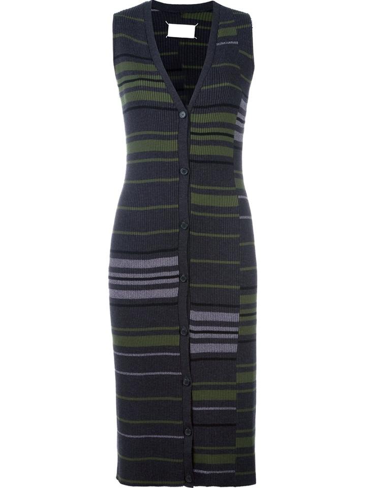 Maison Margiela Sleeveless Knitted Cardigan, Women's, Size: Small, Green, Polyester/rayon/wool