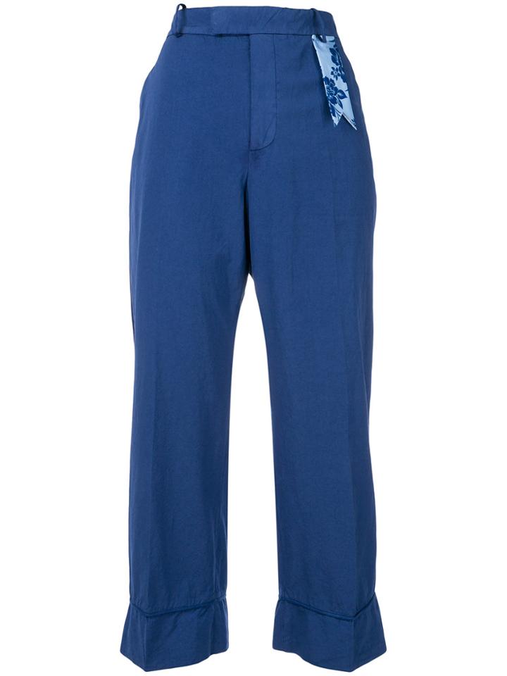 The Gigi Irma High Waist Cropped Trousers - Blue