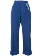 The Gigi Irma High Waist Cropped Trousers - Blue