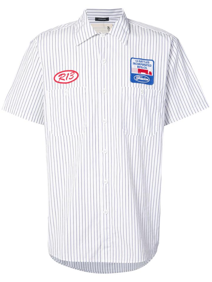 R13 Patch-work Short-sleeve Shirt - White