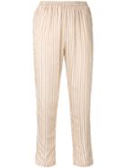 Mes Demoiselles - Striped Tapered Trousers - Women - Cotton/polyester/viscose - 40, Nude/neutrals, Cotton/polyester/viscose
