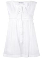 Alberta Ferretti - Tie Fastened Tank Top - Women - Cotton - 44, White, Cotton
