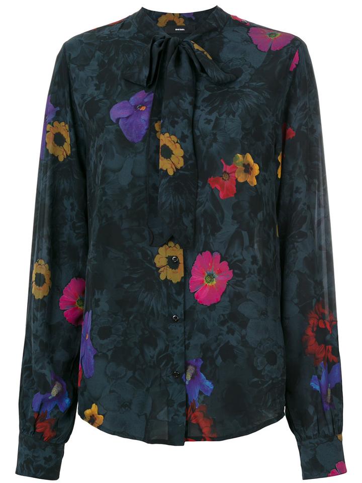 Diesel - Floral-print Shirt - Women - Viscose - L, Black, Viscose