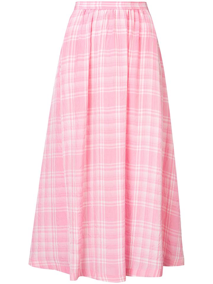 Rosie Assoulin Plaid Pleated Skirt - Pink & Purple