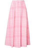 Rosie Assoulin Plaid Pleated Skirt - Pink & Purple