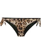 Dolce & Gabbana Leopard Print Bikini Bottoms - Neutrals