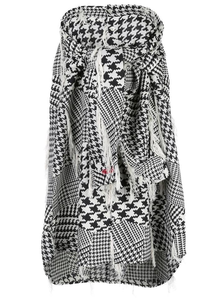 Haculla Houndstooth Woven Blouse - Black