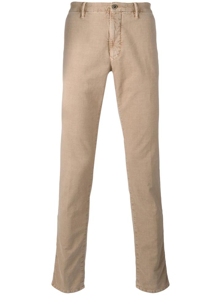 Incotex Classic Chinos, Men's, Size: 35, Brown, Cotton/spandex/elastane